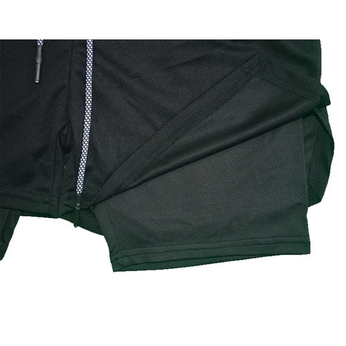 Men's 2 in 1 Athletic Compression Shorts for Gym and Running with Convenient Phone Pockets