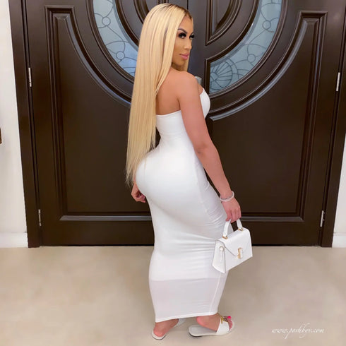 Chic Sleeveless Chest-Wrapped Long Beach Dress for Women