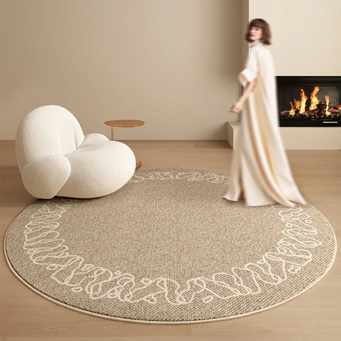 Cream Style Round Carpet Fluffy Soft Plush Rug for Living Room and Bedroom