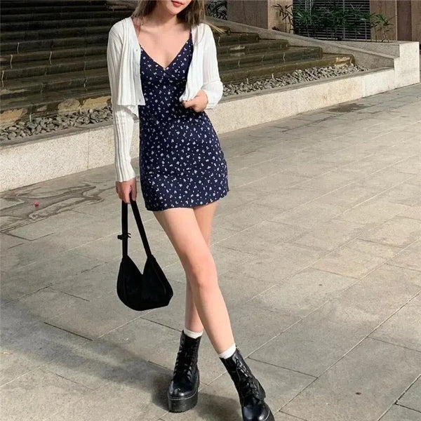 Linen Sundress Casual Summer Comfortable Sexy V Neck Elegant Trendy Women's Dress