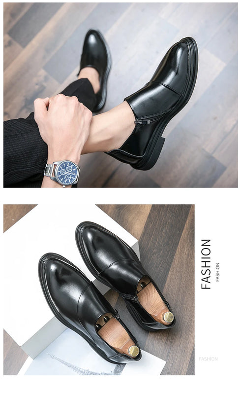 Fashion Men's Dress Shoes Formal Loafers Leather Wedding Shoes for Men
