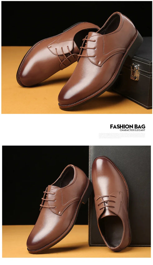 Men Breathable Leather Shoes Soft Sole Business Casual Footwear