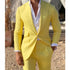 Slim Fit Linen Beach Suit for Men 2 Piece Wedding Tuxedo with Blazer and Pants