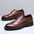Elegant Men's Formal Dress Brogue Shoes - Slip-On British Gentleman Oxfords for Weddings and Special Occasions
