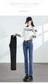 Women's Winter Fleece Warm Jeans Retro Slim Straight Denim Pants
