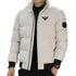 Versatile Winter Down Jacket for Men - Casual Solid Color Thick Warm Outerwear with Printed Design and Appliques