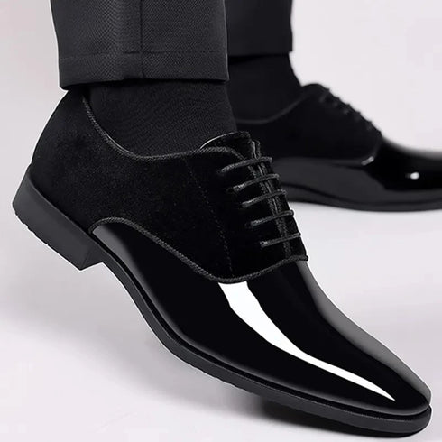 Stylish Black Lace-Up Oxfords for Men - Formal Office & Party Shoes