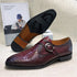 Men's Classic Cow Leather Brogue Shoes Lace-Up Pointed Toe Footwear
