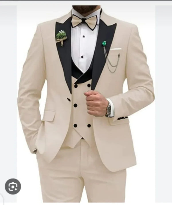 Elegant Three-Piece Suit for Men - Perfect for Weddings and Banquets