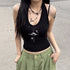Ethereal Eyes Suspender Vest: Women's Y2k Retro Summer Fashion Top