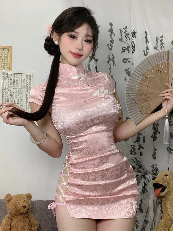 Chinese Style Jacquard Sexy Classical Cheongsam Dress Elegant