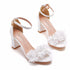 Elegant Floral Buckle Strap Heeled Sandals for Women's Wedding and Party Wear