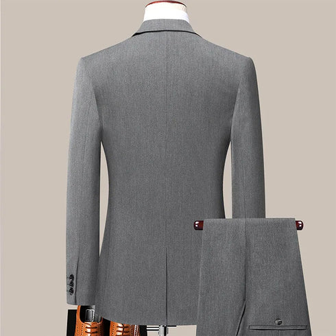 Men's Fashion Business Suit Two-Piece Set for Weddings and Banquets
