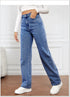 Denim Jeans Women Straight Pants High Waist Loose Basics Ankle Length Y2k Streetwear Slight Stretch