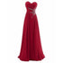 Strapless A-Line Chiffon Bridesmaid Dress With Beading Crystals and Pleats Corset Back