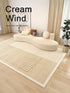 Minimalist Beige Art Stripe Carpet Soft Large Area Rug for Bedroom and Living Room Decor