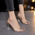 Elegant Women's Transparent PVC High Heels Sandals with Pointed Toe for Wedding and Party