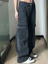 Autumn Women Harajuku Cargo Baggy Jeans Wide Leg Streetwear