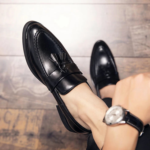 Tassel Loafer Shoes for Men Slip On Driving Moccasins Comfortable Leather Fashion Casual Footwear