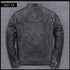 Vintage Genuine Leather Biker Jacket for Men – Slim Fit Cowhide Motorcycle Outerwear with Pockets and Embroidery Details for All Seasons