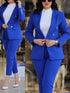 Chic Women's Long Sleeve Suit with Slim-Fit Wrap Buttock Pencil Pants – Elegant 2 Piece Office Ensemble for Autumn and Winter Fashion