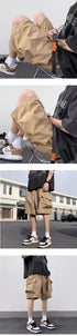 Summer Men's Functional Cargo Shorts Multi-Pocket Baggy Gym Shorts Streetwear Bermuda