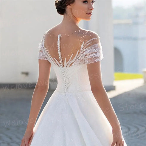 Boho Fashionable A Line Women's Wedding Dresses Simple Bride Gowns