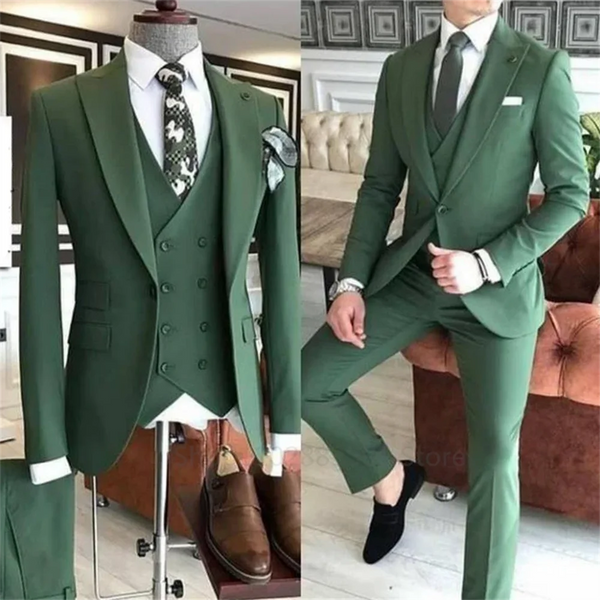 Elegant Slim Fit Men's Wedding Tuxedo Suit Set - Jacket, Pants & Vest