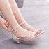 Elegant Beaded Open-Toe Sandals with Thin Heels for Weddings and Parties