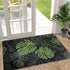 Tropical Dark Green Leaves Pattern Living Room Area Rug Washable Indoor Floor Mat Decor