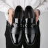 Luxury Men's Leather Oxfords - Classic Formal Slip-On Business Shoes for Office and Wedding Occasions