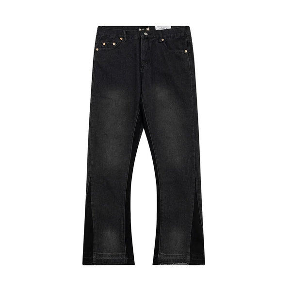 Color Match Ripped Hole Baggy Jeans for Men and Women Denim Trousers Oversized