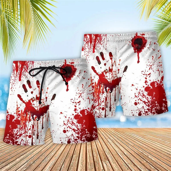 Men Summer Swimwear Beach Shorts Digital Print Surf Board Shorts