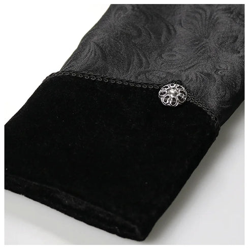 Gothic Men's Steampunk Vintage Prince Tuxedo Windbreaker Coat for Medieval Renaissance Role-Playing and Partys – Exquisite Victorian Edwardian Jacket with Floral Appliques and Turtleneck Design