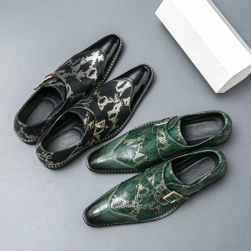 Elegant Handmade Oxford Dress Shoes for Men – Luxury Formal Leather Wedding Party Footwear with Buckle Strap and Pointed Toe Design