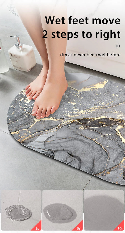 Luxury Bathroom Mats Anti Slip Quick Dry Foot Floor Mat Washable Doormat Carpet