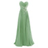 Strapless A-Line Chiffon Bridesmaid Dress With Beading Crystals and Pleats Corset Back