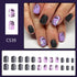 24pcs Halloween-Themed Short Square Press-On Nails with Fun Ghost, Bat, and Spider Web Designs - Perfect Fake Nail Set for Women and Girls