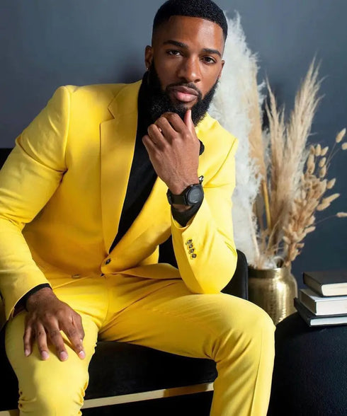 Men's Slim Fit Single Breasted Suit for Wedding and Formal Party Wear