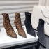 High Heels Ankle Boots Women Leopard Pointed Toe Fashion