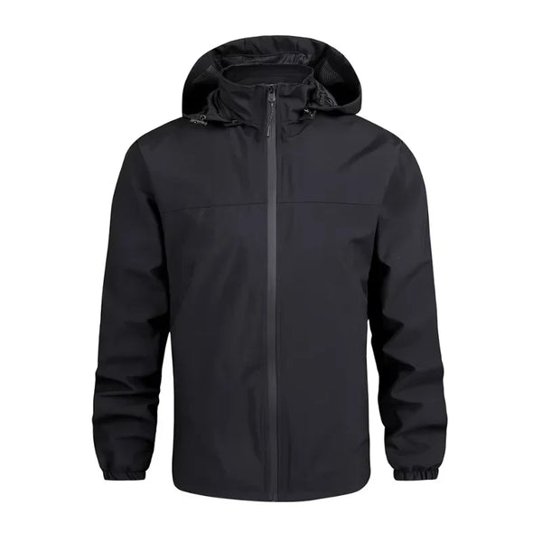 Men's Casual Ultra-Thin Breathable Windbreaker Jacket with Detachable Hood for Summer Sun Protection and Outdoor Adventures