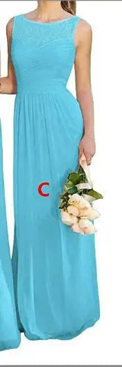 A-Line Chiffon Bridesmaid Dresses Elegant Floor-Length Sleeveless Gown For Wedding Party Occasion