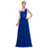 Bridesmaid Dress A Line Chiffon One Shoulder Pleated Back Lace Up Floor Length Wedding Dress