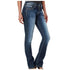 Womens Jeans Mid Waisted Straight Leg Bootcut Denim Trousers