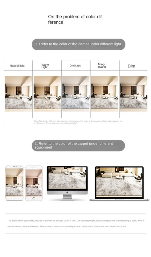 Nordic Luxury Crystal Fleece Large Living Room Carpet Rug for Home Decor