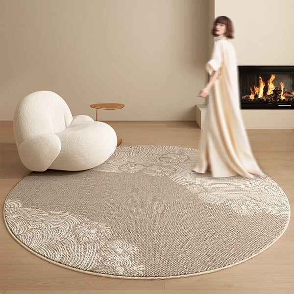 Cream Style Round Carpet Fluffy Soft Plush Rug for Living Room and Bedroom