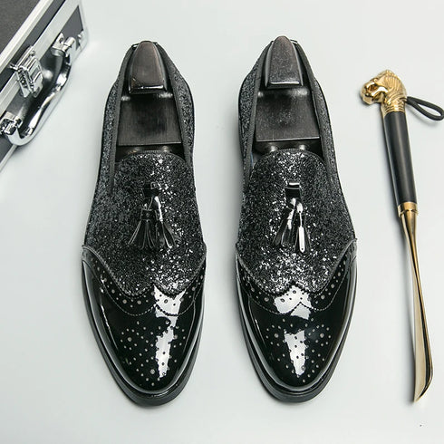 Luxury Oxford Shoes for Men - Height Increasing Patent Leather Formal Loafers for Office and Wedding Occasions, Plus Size Available