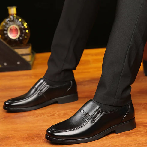Men's Leather Formal Business Shoes for Casual Work and Comfort