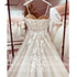 Princess Lace Wedding Dress Bridal Customized Spaghetti Straps Chapel Train Tulle Gown