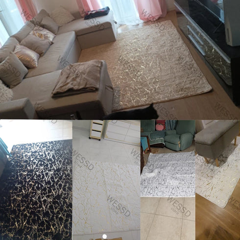 Faux Rabbit Fur Rug for Living Room Luxury Plush Carpet Mat for Bedroom and Bathroom